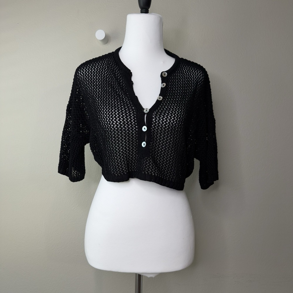 Women S Crochet Bolero Shrug Cardigan Open Knit Cover Up Top Mother of Pearl